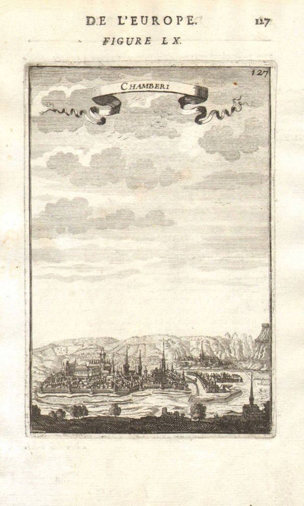 CHAMBÉRY. Decorative town view. 'Chamberi'. Chambéry, Savoie. MALLET 1683